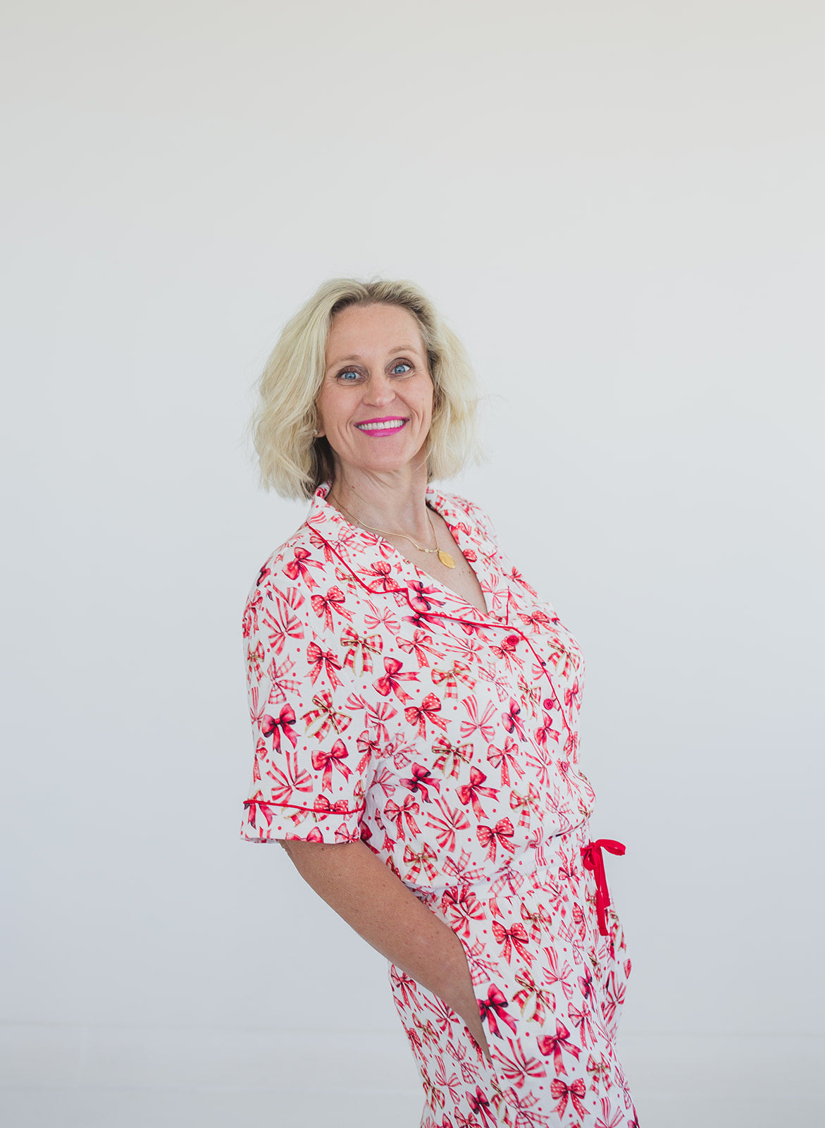 Red Bow Bamboo Christmas Pajamas