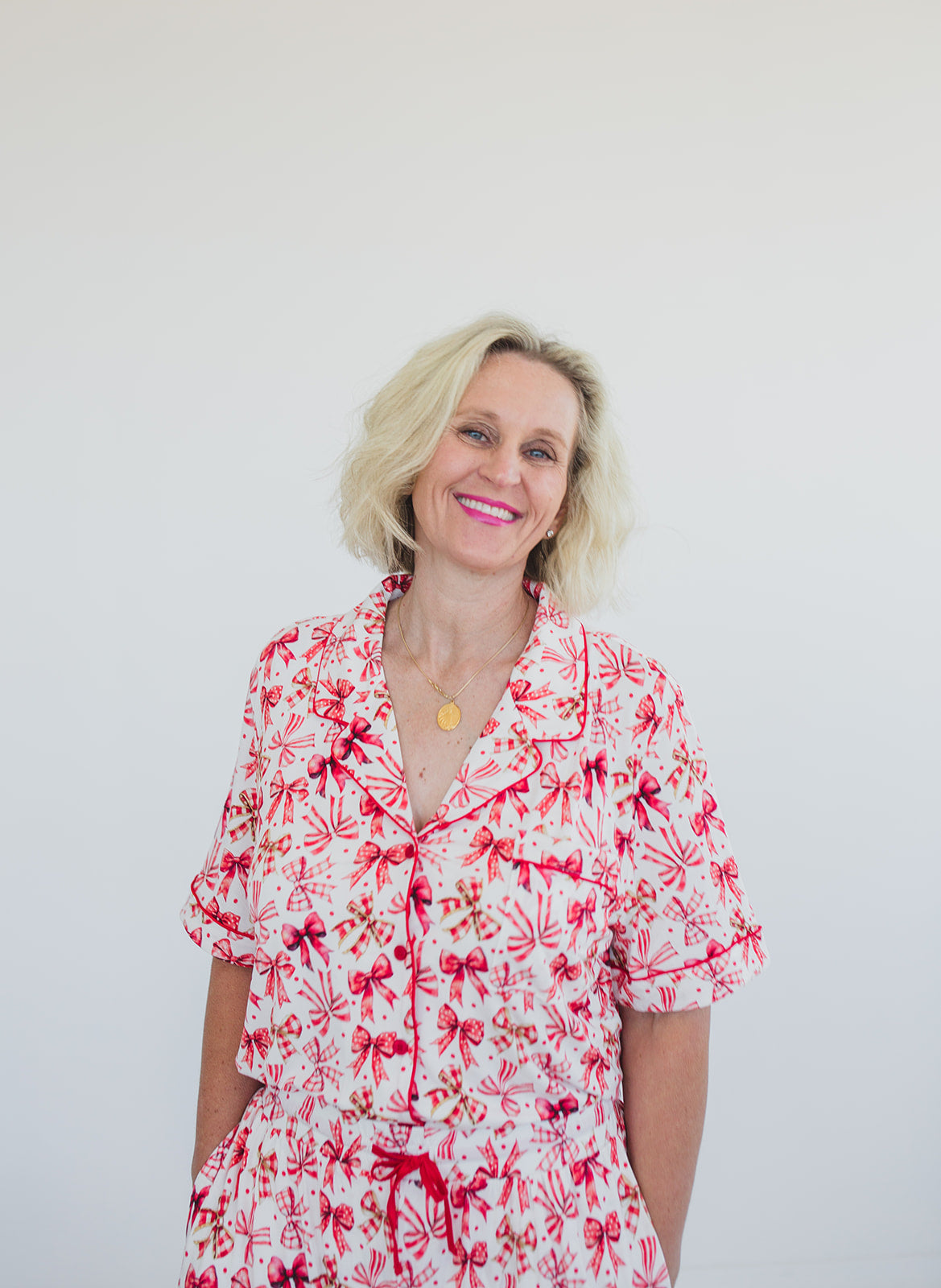 Red Bow Bamboo Christmas Pajamas
