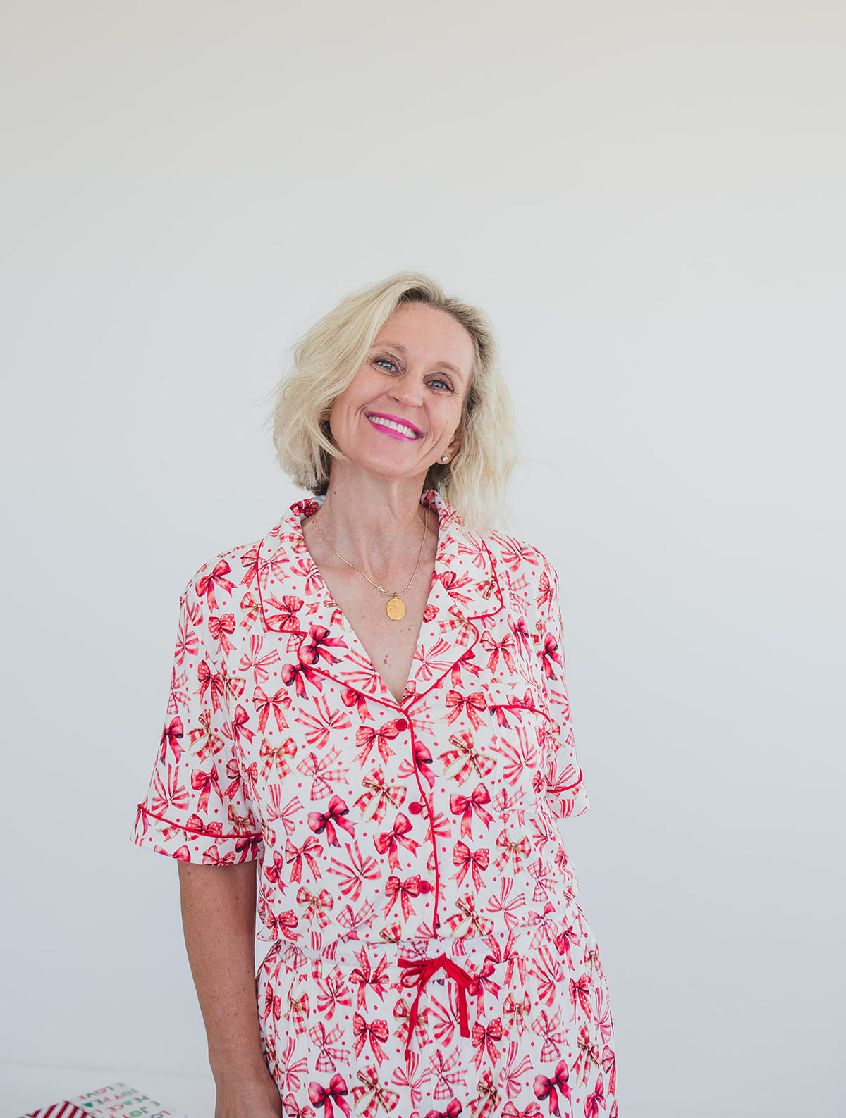 Red Bow Bamboo Christmas Pajamas