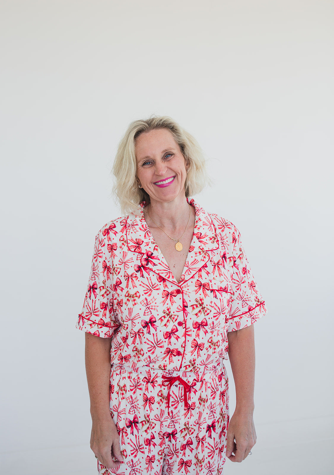 Red Bow Bamboo Christmas Pajamas