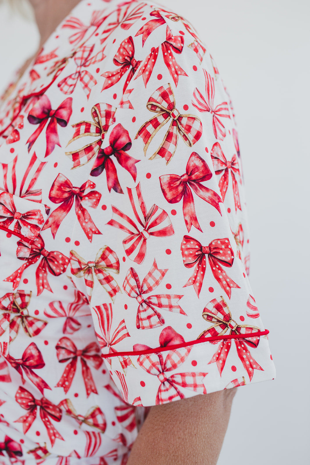 Red Bow Bamboo Christmas Pajamas