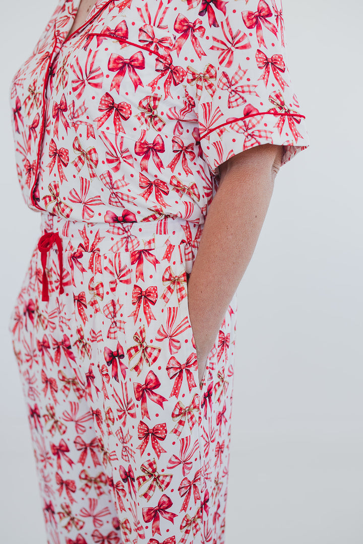 Red Bow Bamboo Christmas Pajamas