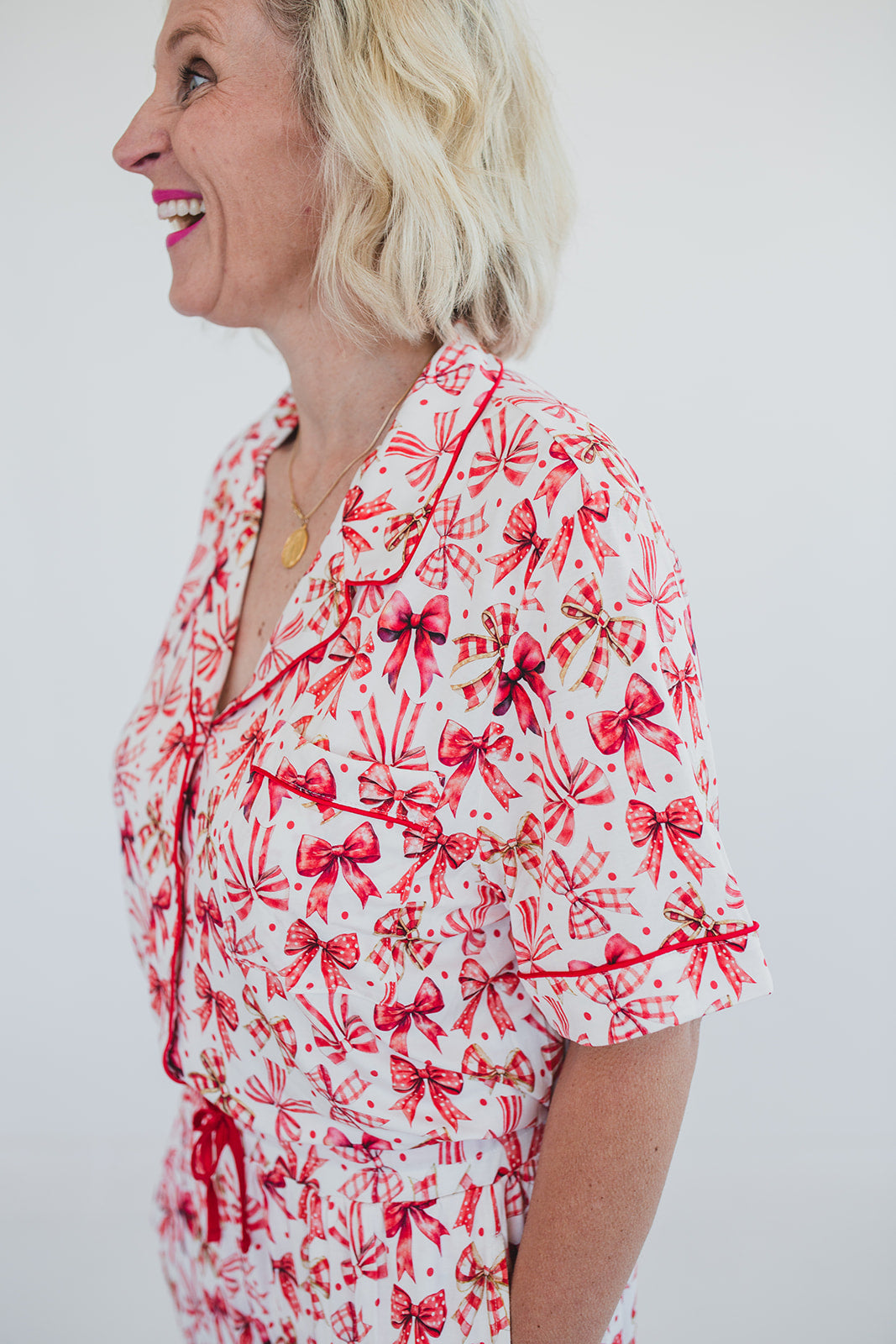 Red Bow Bamboo Christmas Pajamas