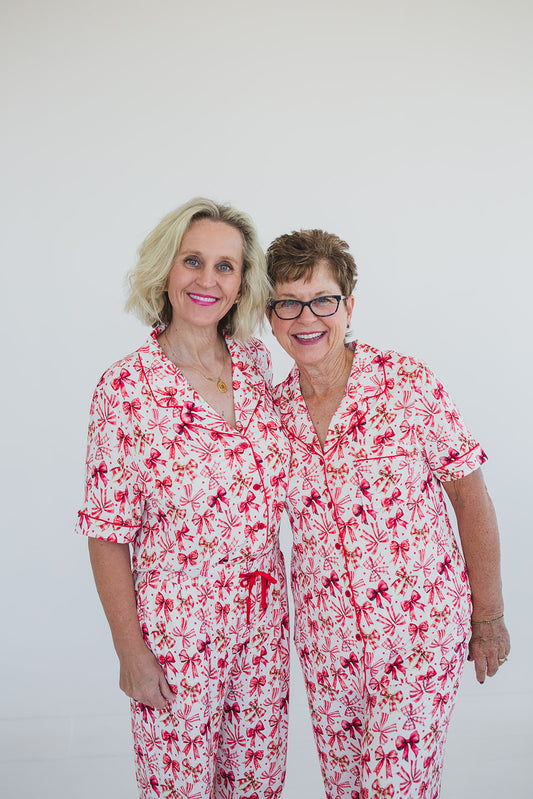Red Bow Bamboo Christmas Pajamas